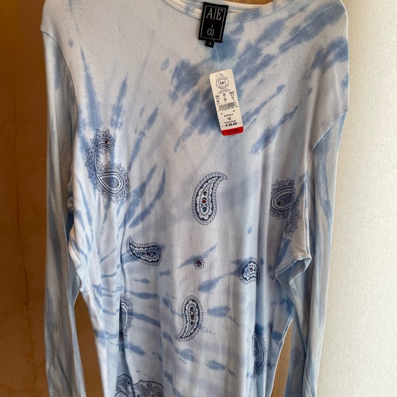 Tie Dye Long Sleeve Shirt with Rhinestones - Picture 2 of 4